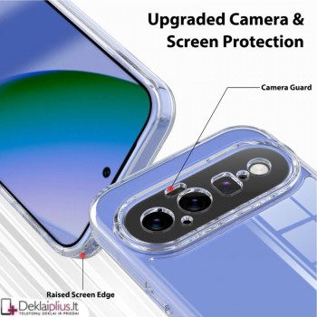Silikoninis dėklas su kameros apsauga  2.0 mm storio - permatomas (Google Pixel 11)
